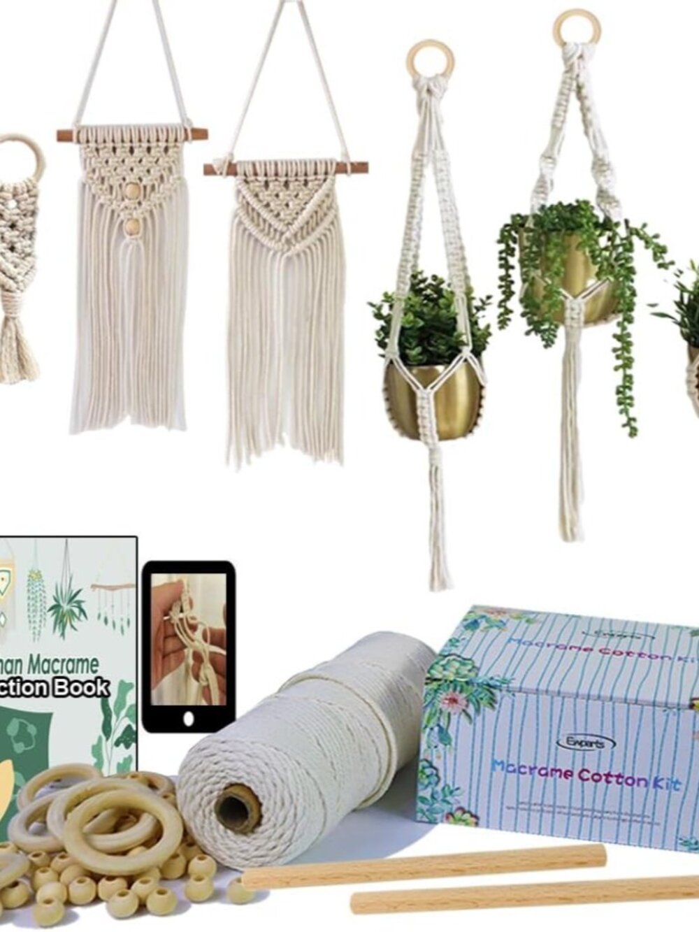 Easy Macrame Kits for Adults Beginners with Instruction Book